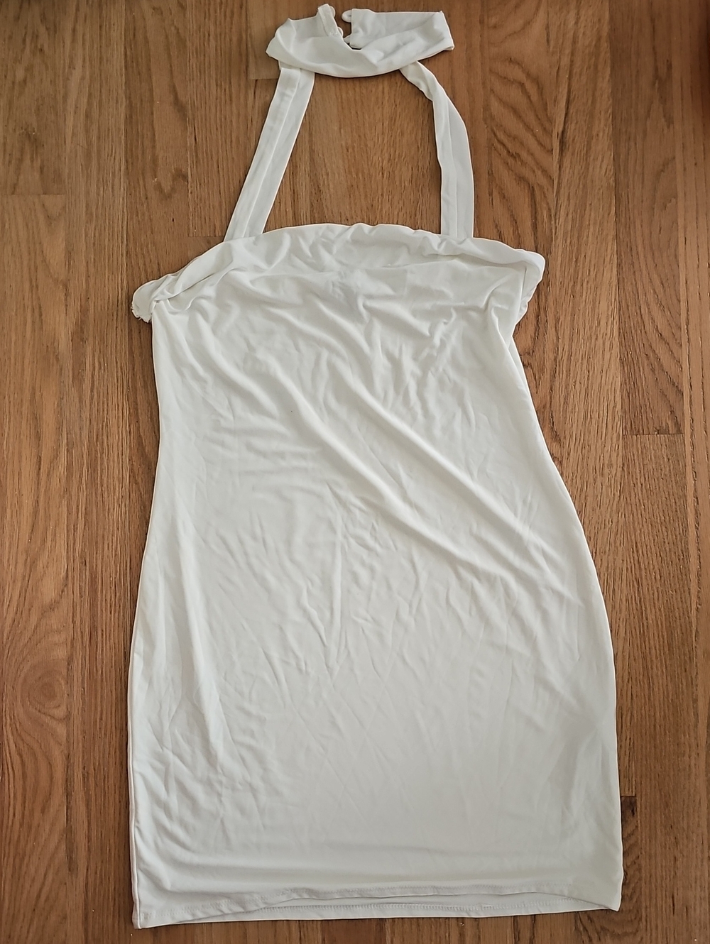 NWOT PrettyLittleThing White Halter Dress with Collar